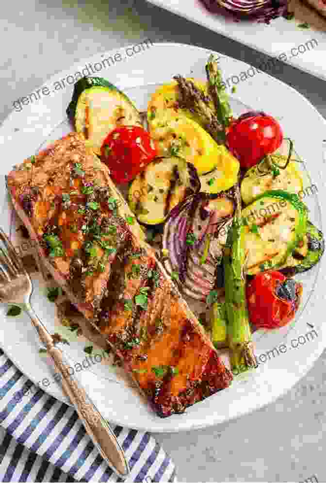 A Grilled Salmon Fillet Served With Roasted Asparagus The Easy Mediterranean Diet Cookbook: 130 Healthy Recipes For Long Life