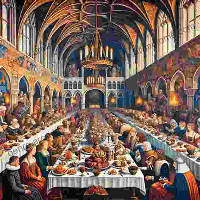 A Painting Depicting A Medieval Banquet With Wine Flowing Freely Wine: The Source Of Civilization