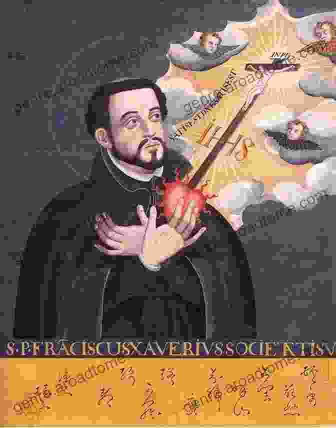 A Painting Of St. Francis Xavier, A Jesuit Missionary Who Traveled To Asia In The 16th Century. He Is Shown Holding A Cross And A Book, And He Is Surrounded By A Group Of People. Set All Afire: A Novel Of St Francis Xavier