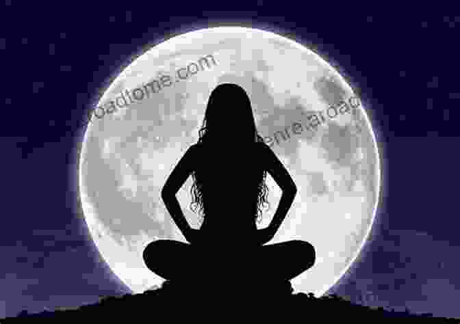 A Woman Sitting Under A Full Moon, Meditating. How To Harness The Power Of The Moon With Archangel Haniel: What Are The Four Healing Cycles Of The Moon? Moon Rituals To Heal The Soul