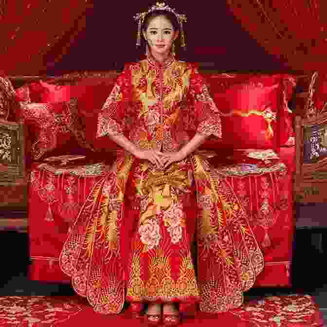 Li Lan, The Enigmatic Ghost Bride, Stands In A Traditional Chinese Wedding Dress, Her Face Veiled And Her Eyes Reflecting A Haunting Mystery The Ghost Marriage: A Memoir